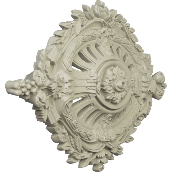 Antonio Ceiling Medallion, Hand-Painted Clear Yellow, 35 7/8W X 22 1/2H X 4 3/8P